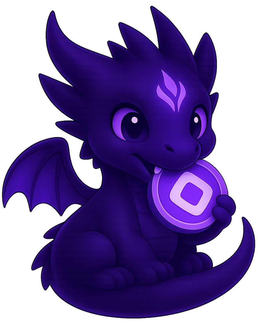 Drako - The Violet Origin Beast holding $DRAKO token